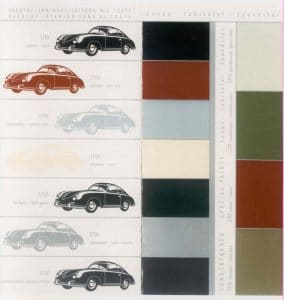 Porsche 356 1957-1959 Colour charts equipment samples-1